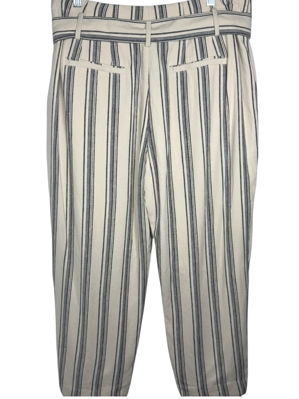 Ralph Lauren Pinstriped Linen Blend Pants Cropped 12 - Picture 3 of 10